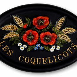 Poppies & Wheat house sign