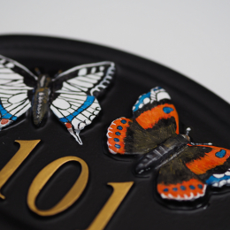 Butterflies Close Up house sign