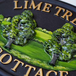 Lime close-up. house sign