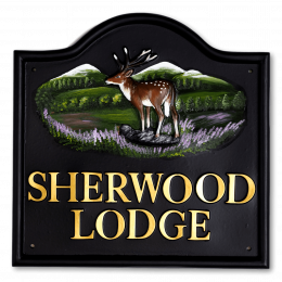 Deer With Hills house sign