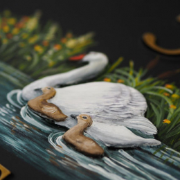 Swan & Cygnets Close Up house sign