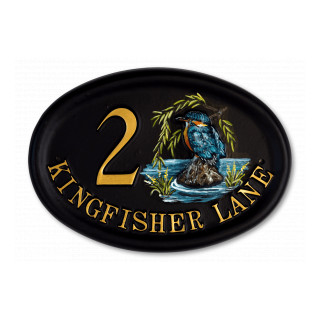 Kingfisher Split Design Bird House Sign house sign
