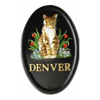 Cat Sitting Large Cat House Sign house sign